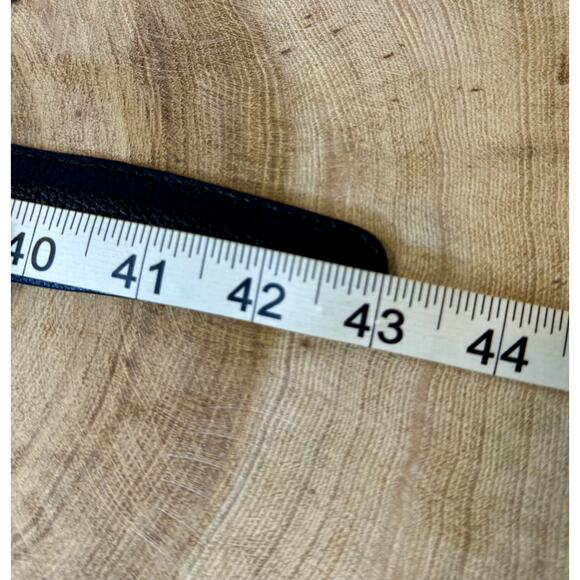 Martin Dingman Luxury Black Leather Men's Belt With Silver Accents size 95/38 - Picture 8 of 10